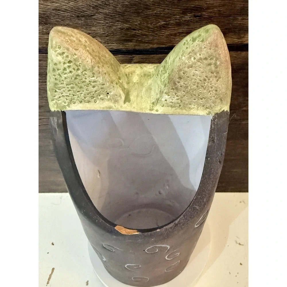 Penco Industries Colorful Ceramic‎ Art Pottery Cat Tribal Vase